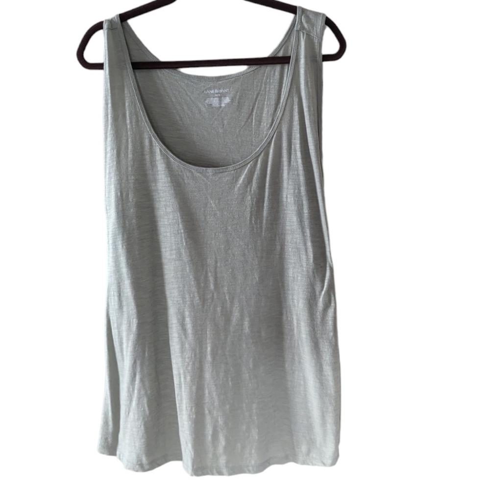 Lane Bryant Khaki Green Tank Top 100% Cotton 26 28 Sleeveless Round Neckline NWT